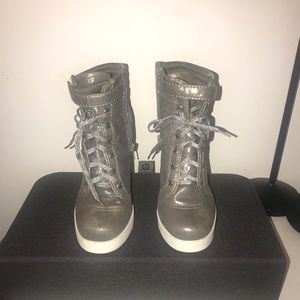 Silver Platform Sneakers